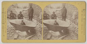 Stereograph view of courthouse bell after the Chicago Fire of 1871 by American Photographer